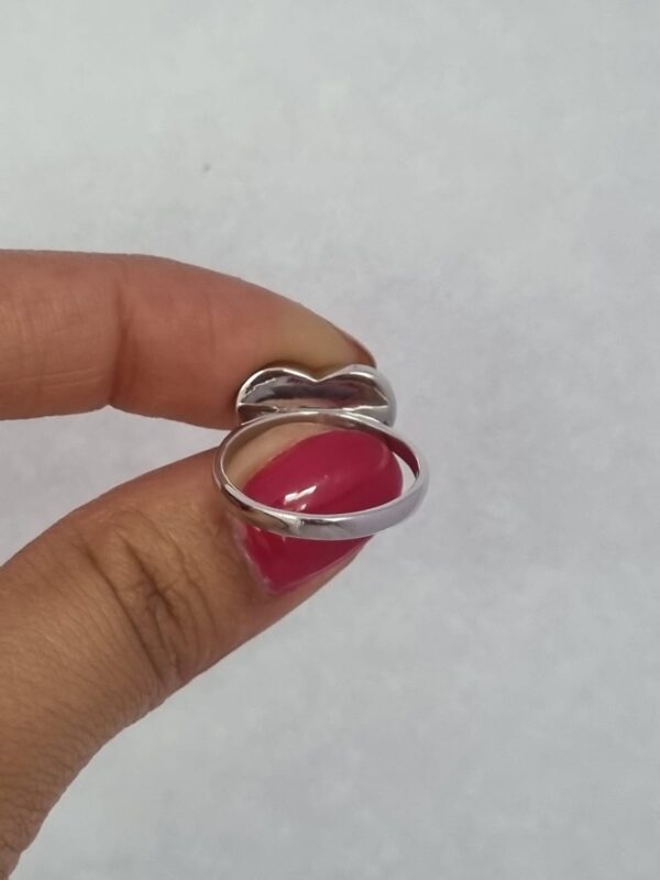 ANILLO de plata con cristal europeo diseño corazon ,regulable - Image 2