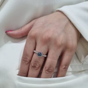 ANILLO DE PLATA CON PIEDRA TOPACIO MISTICO N°16