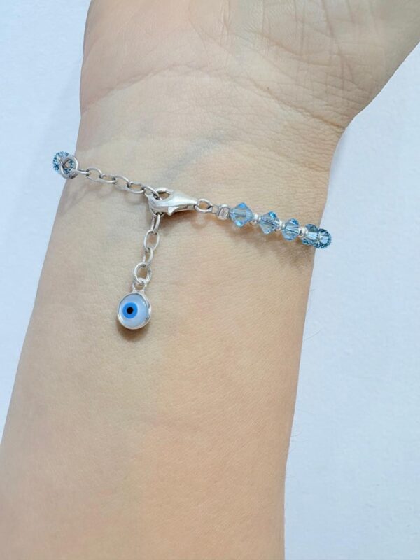 PULSERA DE PLATA CON CRISTAL EUROPEO Y OJITO - Image 2