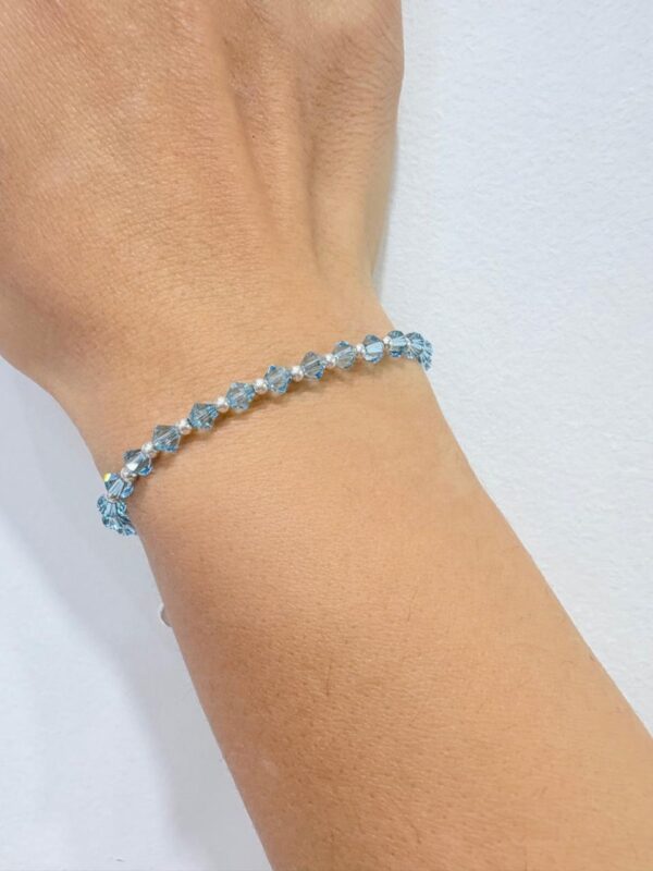 PULSERA DE PLATA CON CRISTAL EUROPEO Y OJITO - Image 3