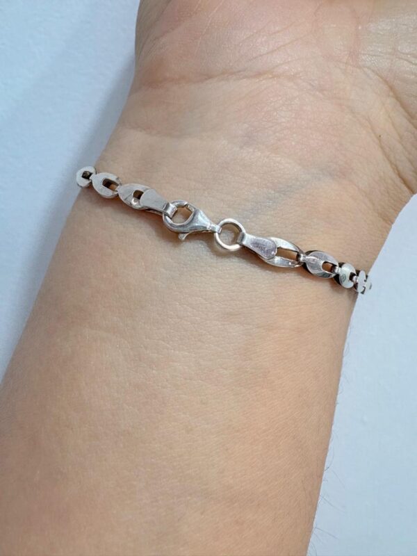 PULSERA DE PLATA CON ORO MODELO SEMILLA MIDE 22CM - Image 2