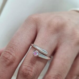ANILLO de plata con cristal europeo N°15 ajustable