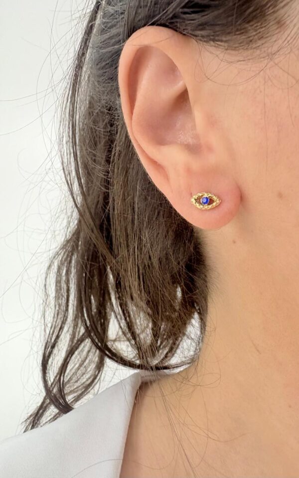 AROS DE ACERO DORADO MODELO OJOS