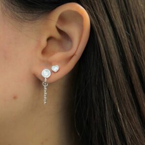 AROS DE PLATA Y CRISTAL EUROPEO MODELO KETT