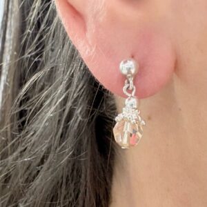 AROS DE PLATA CON CRISTAL EUROPEO MODELO QUEEN