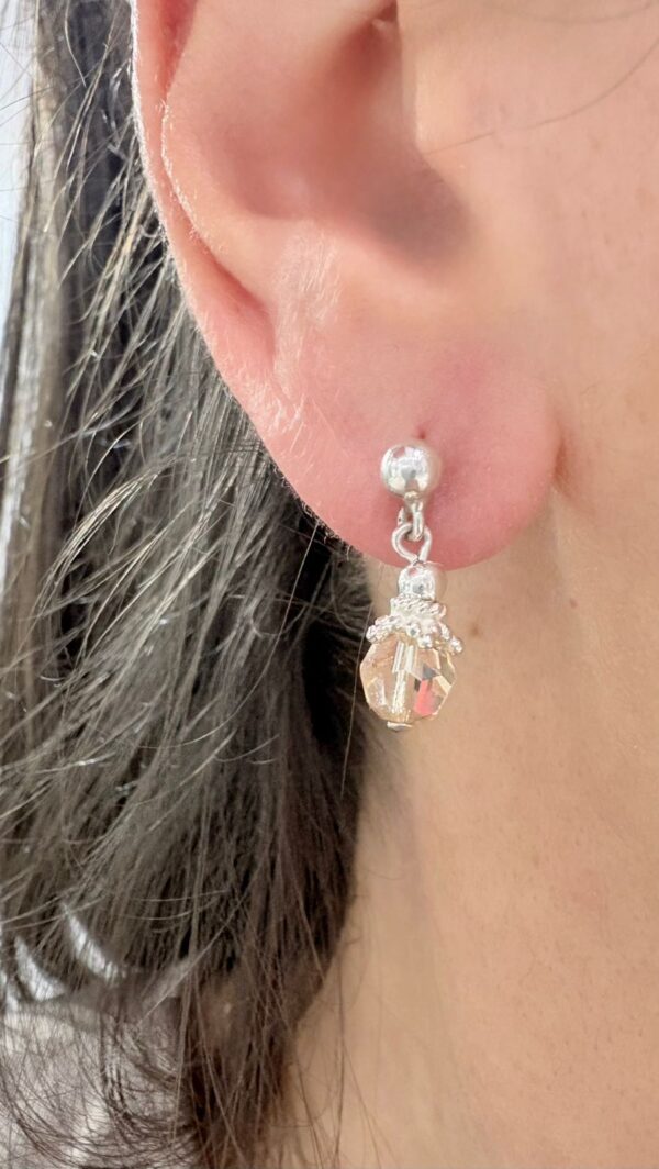 AROS DE PLATA CON CRISTAL EUROPEO MODELO QUEEN