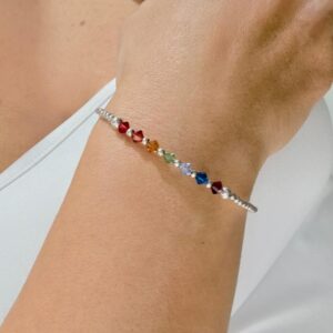 PULSERA DE PLATA CON CRISTAL MODELO 7 CHACRAS