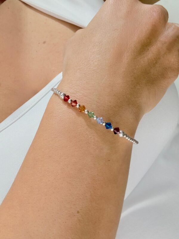 PULSERA DE PLATA CON CRISTAL MODELO 7 CHACRAS