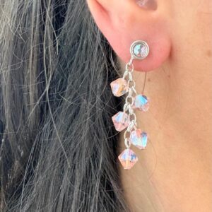AROS DE PLATA CON CRISTAL EUROPEO MODELO OLIVIA