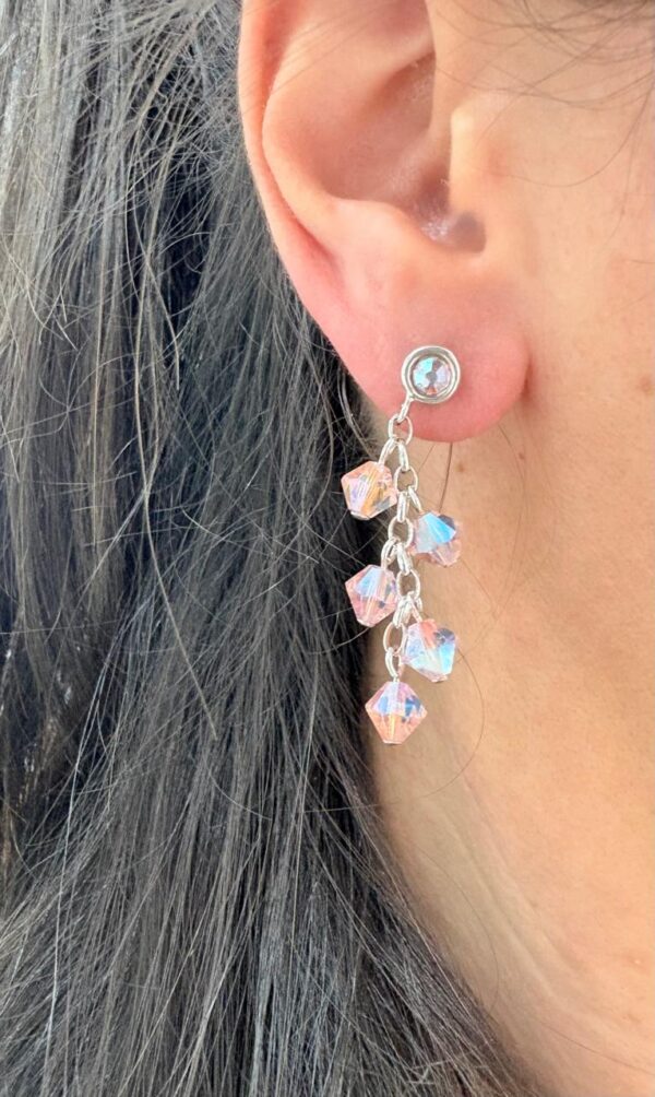 AROS DE PLATA CON CRISTAL EUROPEO MODELO OLIVIA