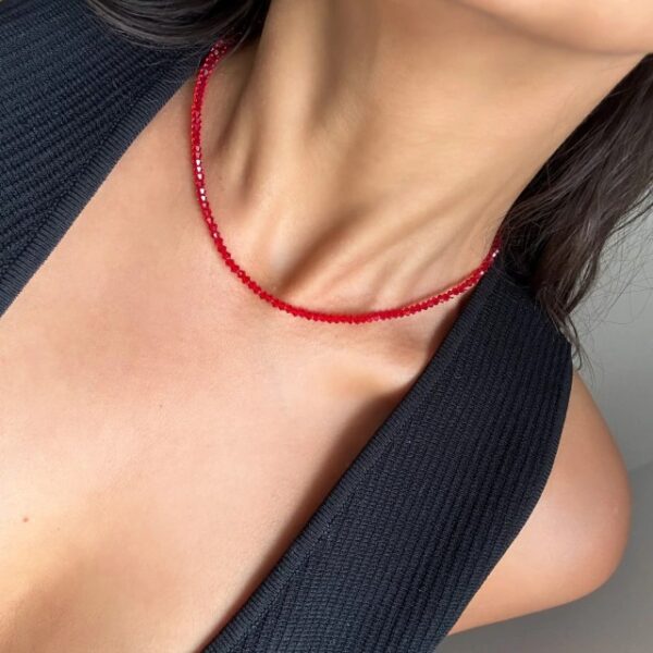GARGANTILLA DE CRISTAL "PRECIOSA" MODELO ROJO 3MM
