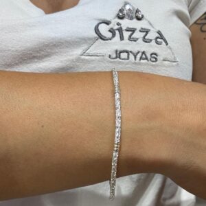 PULSERA PLATA CON ORO MODELO DALI MEDIANA MIDE 19CM