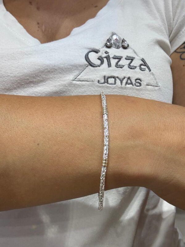 PULSERA PLATA CON ORO MODELO DALI MEDIANA MIDE 19CM