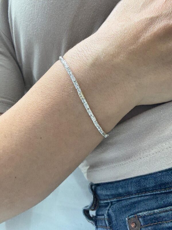 PULSERA PLATA CON ORO MODELO DALI MEDIANA MIDE 19CM - Image 2