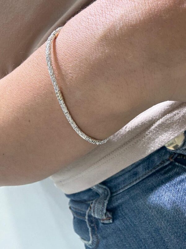 PULSERA PLATA CON ORO MODELO DALI MEDIANA MIDE 19CM - Image 4