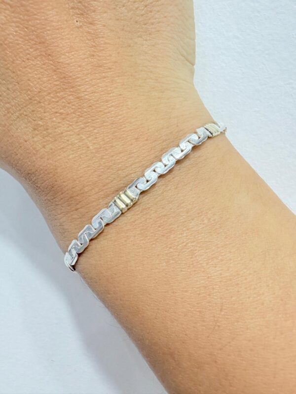 PULSERA PLATA CON ORO MODELO CODO GEUSA MIDE 19CM - Image 2