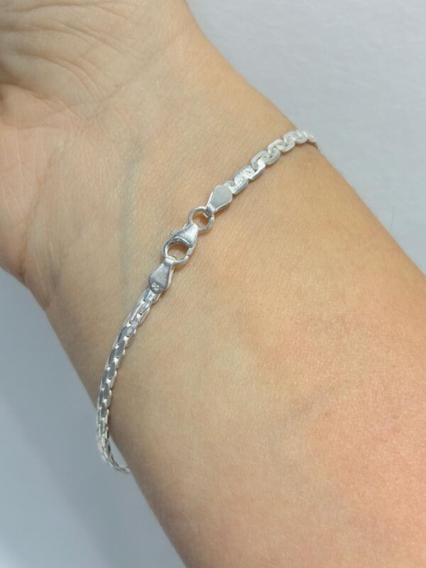 PULSERA PLATA CON ORO MODELO CODO FINA MIDE LARGO 21,5CM - Image 2