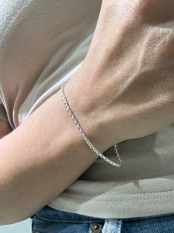 PULSERA PLATA CON ORO MODELO CRO FINA MIDE 19CM