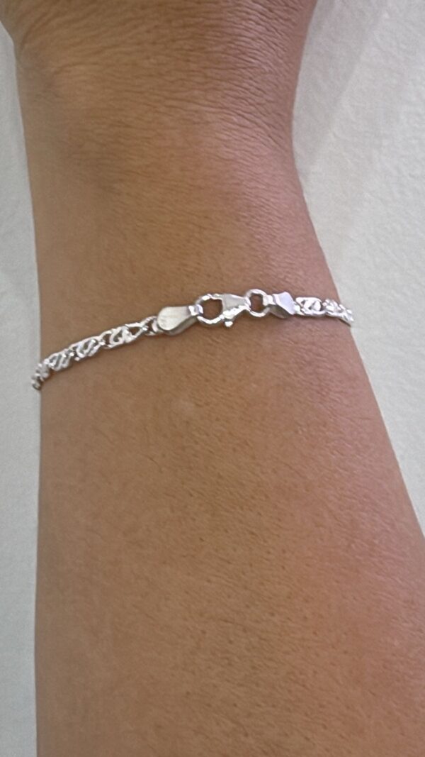 PULSERA DE PLATA CON ORO MODELO ESPIGA I MEDIANA MIDE 16CM - Image 2