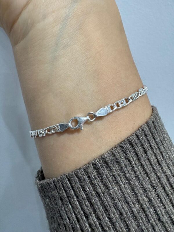 PULSERA DE PLATA CON ORO MODELO ESPIGA II MIDE 18CM - Image 3