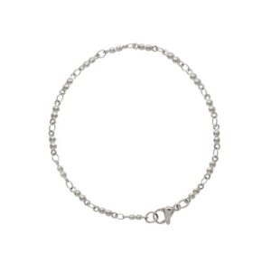 PULSERA DE ACERO MODELO CON ESFERITAS INTERCALADAS LARGO 19CM