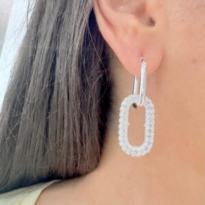 AROS DE ACERO BLANCO MODELO COLGANTE RECTANGULARES