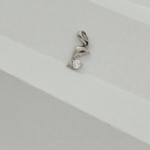 DIJE DE PLATA RODINADA MODELO DELFIN