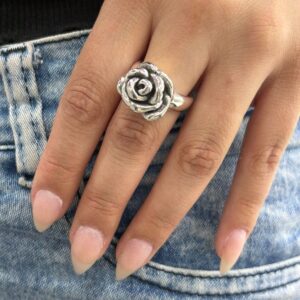 ANILLO DE LINEA ELECTROFORMATURA MODELO ROSA