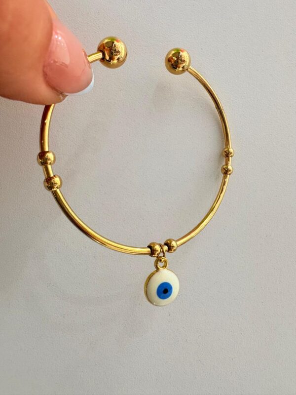 PULSERA DE ACERO DORADO MODELO CON OJITO - Image 2
