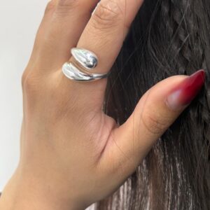 ANILLO DE PLATA MODELO GOTA ,AJUSTABLE