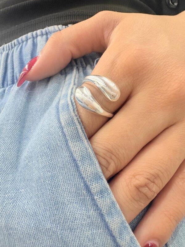 ANILLO DE PLATA MODELO GOTA ,AJUSTABLE - Image 3