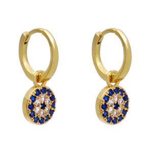 AROS DE ACERO DORADO MODELO OJO COLGANTE