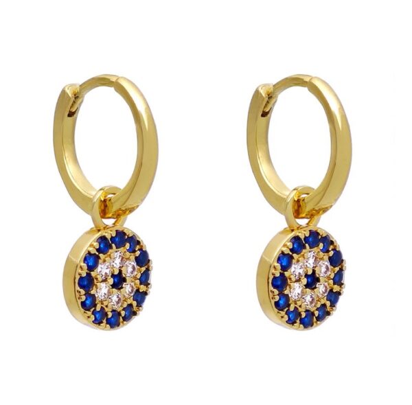 AROS DE ACERO DORADO MODELO OJO COLGANTE