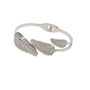PULSERA ESCLAVA DE ACERO MODELO HOJITAS