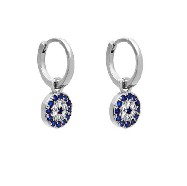AROS DE ACERO BLANCO MODELO OJO COLGANTE