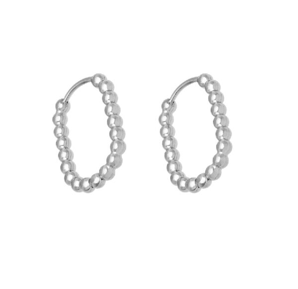 AROS DE ACERO BLANCO MODELO RECTANGULAR CON BOLITAS