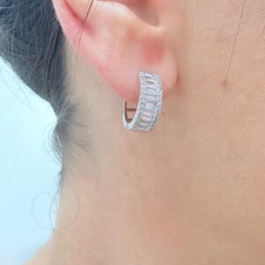 AROS CUBANOS DE ACERO BLANCO CON STRASS