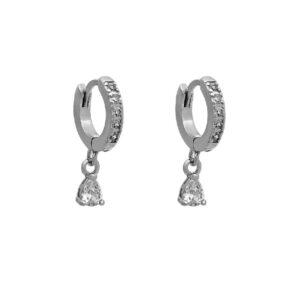AROS DE ACERO MODELO CUBANOS CON COLGANTE GOTA