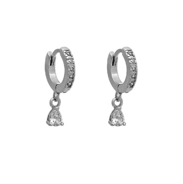 AROS DE ACERO MODELO CUBANOS CON COLGANTE GOTA