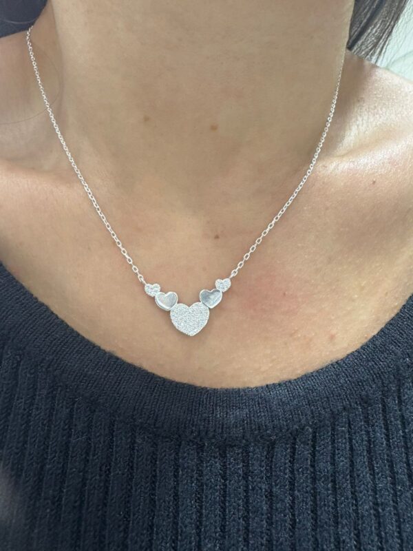 CONJUNTO DE PLATA RODINADA MODELO CORAZONES - Image 2