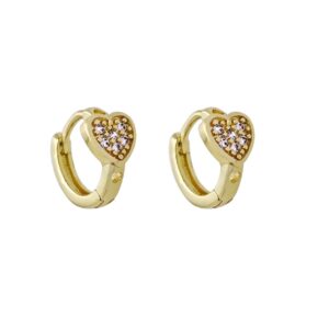 AROS DE ACERO DORADO MODELO CUBANO CON CORAZÓN