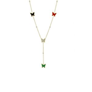 CORBATERO DE ACERO DORADO MODELO MARIPOSAS