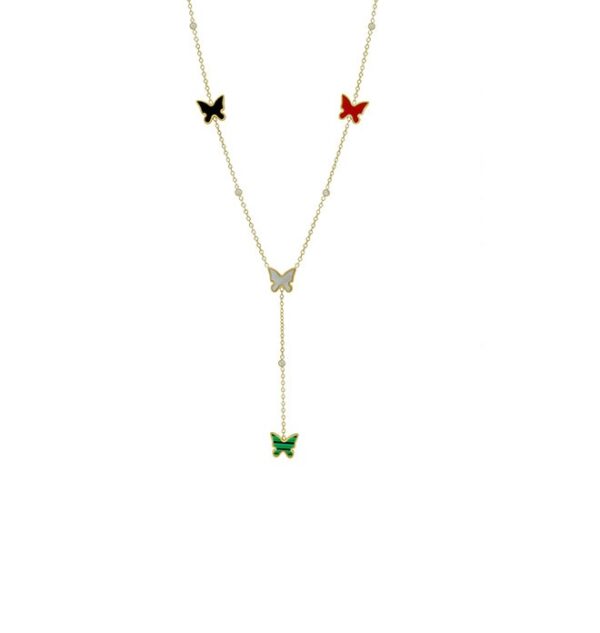 CORBATERO DE ACERO DORADO MODELO MARIPOSAS