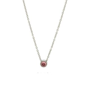 CONJUNTO DE ACERO MODELO CON DIJE PASANTE ROSA DE 0,5MM
