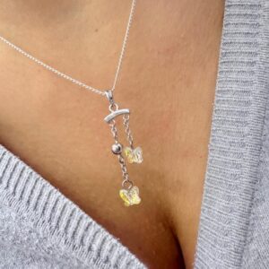 DIJE DE PLATA RODINADA MODELO MARIPOSA