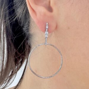 AROS DE PLATA RODINADA MODELO CIRCULO