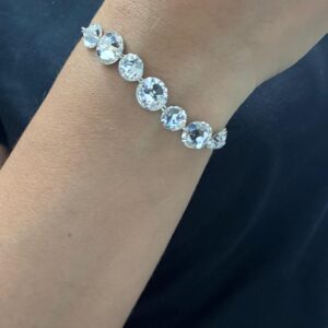 PULSERA DE PLATA Y CRISTAL EUROPEO MODELO PASION