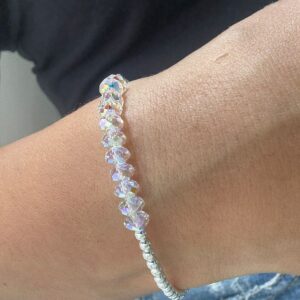 PULSERA DE PLATA CON CRISTAL EUROPEO FACETADOS MODELO KIM