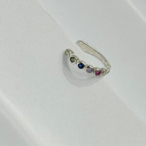 ARO DE PLATA RODINADA MODELO CUFF MULTICOLOR