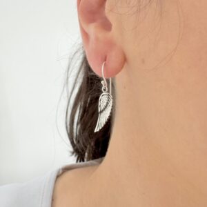 AROS DE PLATA MODELO ALAS COLGANTES